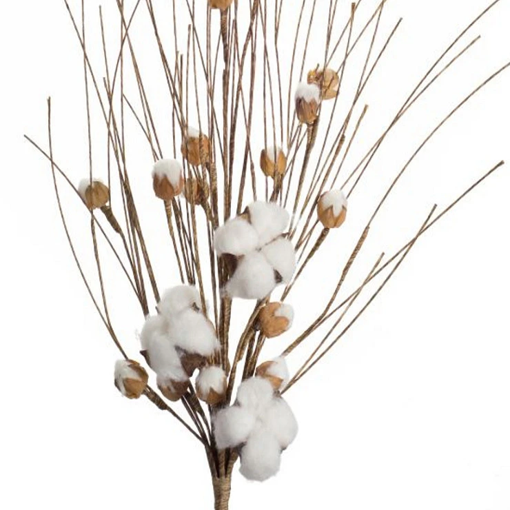 Supplies Christmas Ornaments Artificial Flowers Naturally Dried Cotton Stems Branch