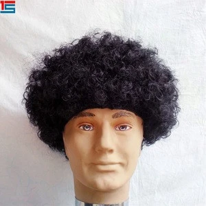 Supply fans wig jewish band fall wigs,football wig,cheap high temperature fiber wigs clown wig 100% modacrylic fiber