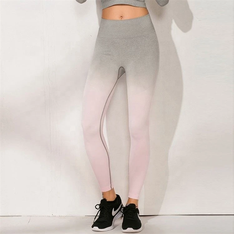 Supply high waisted workout fitness leggings butt lift gym yoga pants women sport gradient yoga pants