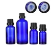 Tamper Evident Proof Cap Blue 5ml 10ml 15ml 20ml 30ml 50ml 100ml Glass Essential Oil Bottle With Orifice Reducer Drop