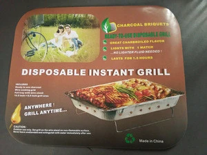 Target supplier One-way disposable instant grill disposable bbq