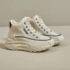 Thick soled white shoes, trendy new womens casual sports, height increasing womens high top board shoes