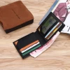 Top grade genuine leather anti stolen customized smart wallet