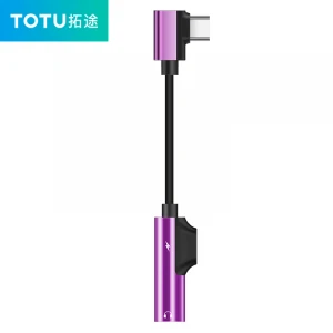TOTU Portable size Type C to type C + audio adapter 3.5mm, charge + music listening + call audio converter