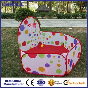 Toy Play Tent Baby Ball Pit Kids Playpen Children Play Pool Hexagon Polka Dot with Zippered Storage Bag