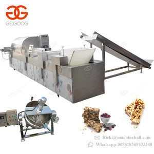 Trade Assurance Cereal Energy Bar Extruder Sesame Peanut Candy Groundnut Chikki Making Plant Snack Bar Nougat Cutting Machine