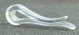 Transparent plastic clip for garment or shirt