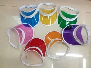 Transparent PVC sun visor,PVC plastic sun visor cheap visor for promotion