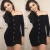 Import Trendy Women dress Long Sleeve solid Button Off Shoulder Evening casual Party cotton Bodycon Mini Dresses one pieces from China