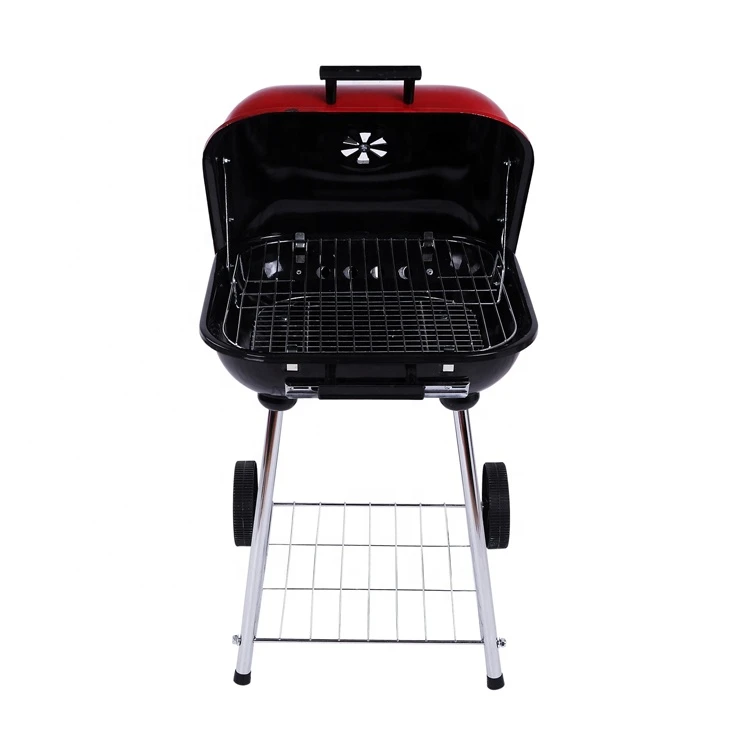 Trolley Hamburger Charcoal Barbecue Grill Folding Outdoor 18 inch BBQ Grill