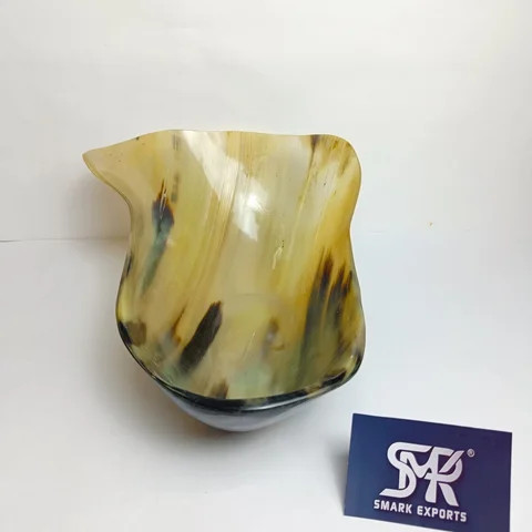 Unique Design Polished Buffalo Horn Bowl Supplier New Design Handcrafted Salad Serving Horn Bowl India Manufacturer