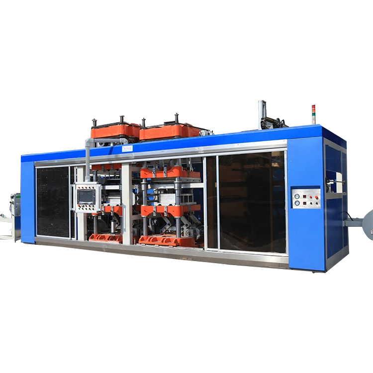 Updated fully automatic plastic vacuum thermoforming machine for trays, bowls and containers