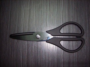 Utility ceramic scissor, 4&amp;quot; black ceramic cutting blades, colorful PP handle - CS100B
