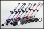 VolfGolf Golf Cart Foldable 3 Wheels Push Cart Aluminum Pull Cart Trolley with Footbrake System Beverage Holder