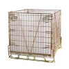 Warehouse Galvanized Steel Foldable Stack Metal Pet Preform Bottles Storage Wire Mesh Container/ Cage With PP Sheet