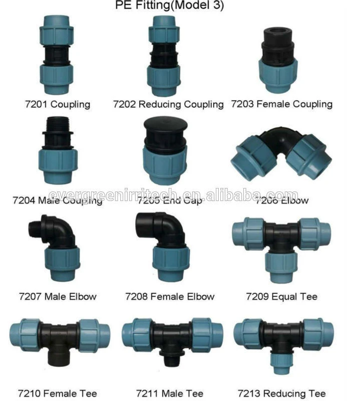water irrigation compression pipe fitting