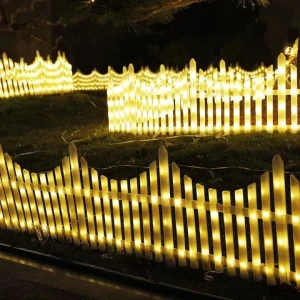 Waterproof Christmas Tree Decoration Led Fence Barrier Stockade Light 2023 Solar Garden Light Outdoor fence post solar lights