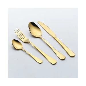 wedding gold cutlery set customized with logo spoons forks knives stainless steel rose gold,blue,rainbow,black, flatware set