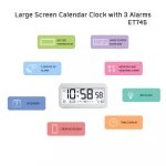 White Backlight  Large Display Desk Table Digital LCD Alarm Clock with Calendar