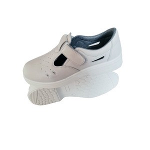 White leather nurse shoes safety and rubber hospital