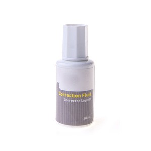 Wholesale 30ml white colored colored correction fluid with brush tip