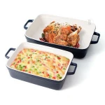 Wholesale bakeware set ceramic baking dish rectangle bread bake set porcelain cake rectangular baking pan