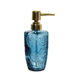 Wholesale Cheap Bathroom Hotel Glass Elegant Embossed Spray Lotion Bottle With Pump Shampoo Bottle