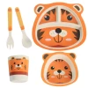 Wholesale Dinnerware Sets Eco Friendly Bamboo Fibre Children Dinnerware Feeding Bowl Plate Set