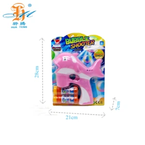 Wholesale dolphin shape solid color strip light bubble gun toys for child