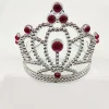 Wholesale elegant crown with resin stones plastic pretty tiara for girls