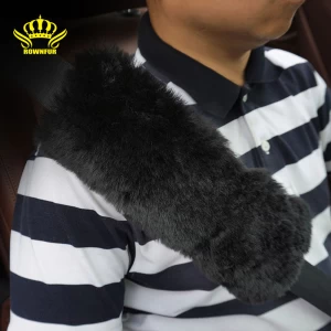 wholesale excellent design unique color safety belt foldable car accessories sheepskin shoulder belt cover