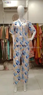 Wholesale Factory Price Digital Printed Satin Nightdress for Women Sleepwear from Indian Supplier and Exporter