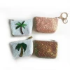 Wholesale fashion glitter small coin bag cute sequin zipper wallet coin purse mini