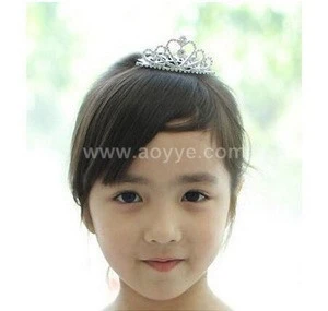 Wholesale handmade Childrens diamond crown little princess hair combs head straps headdress flower Baby crystal diamond tiara