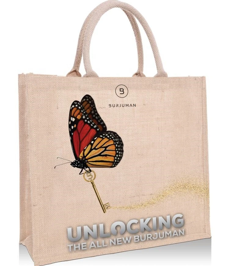 Wholesale Heavy hold support Jute bag OEM Customized printing waterproof and reusable jute tote bag with inner lamination