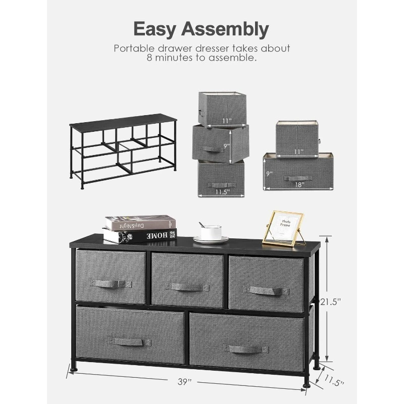 Wholesale High Quality 5-Drawer storage chest-M Chest Drawer Furniture Fabric Drawer Chest