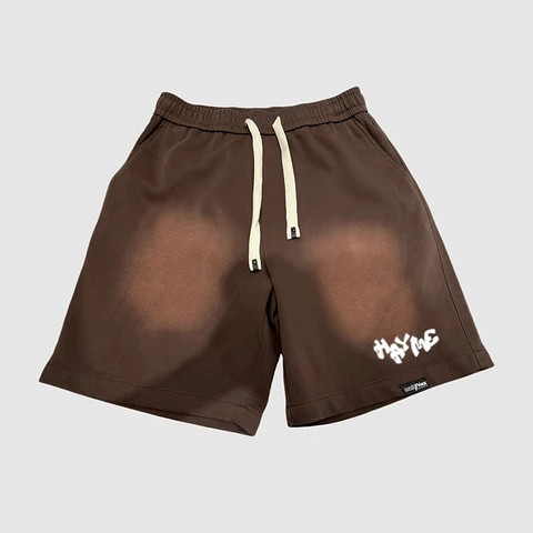 Wholesale Mens  Oversized Cotton Shorts Vintage Breathable Sports Gym Shorts With Custom Logo