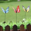 Wholesale new products garden decoration party supplies 7 cm double layer floral pickstick artificial PVC butterfly