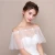 Import Wholesale One Shoulder White Wedding Shawl With Lace Mesh Bridal Shawl from China