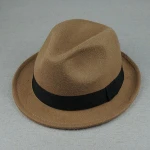 Wholesale polyester fiber party fedora hat custom logo band