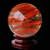 Wholesale Pretty Red Melting stone sphere celar quartz crystal ball For Home Decoration