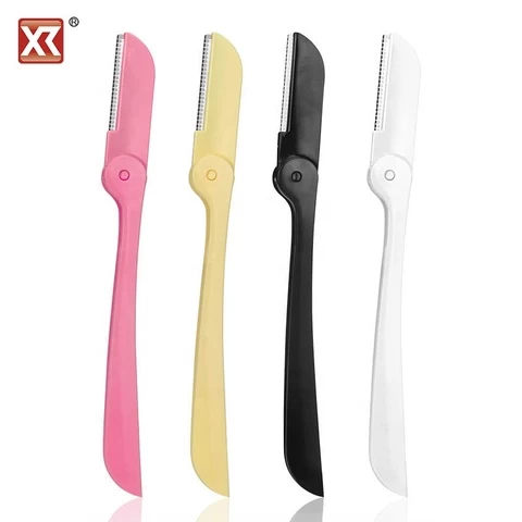 Wholesale private label foldable design dermaplaning tool eyebrow razors shavers