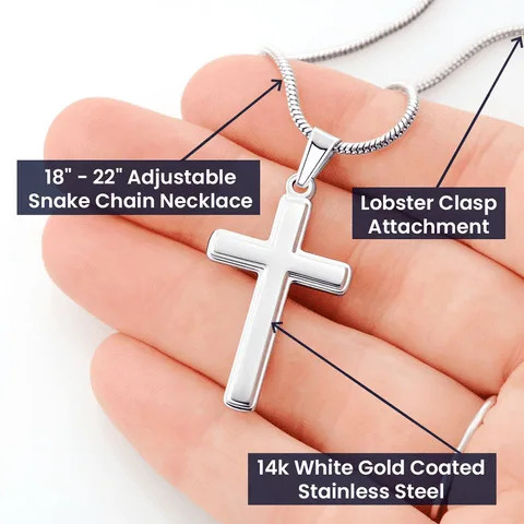 Wholesale Silver Plated Christian Religious Stainless Steel Polished Snake Chain Cross Pendant Necklace for Men with Gift Box