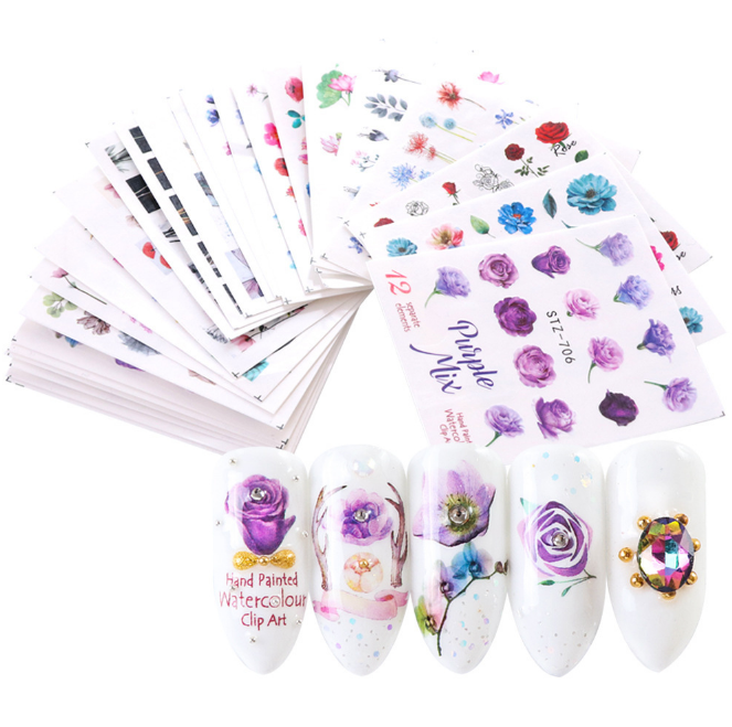 Wholesale Supplies adhesive 3D butterfly Nail Decal holographic nail art sticker