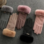 Wholesale Winter Women Fashion Cute Plush Warm Gloves thicken Cold Proof Ladies Touch Screen gloves