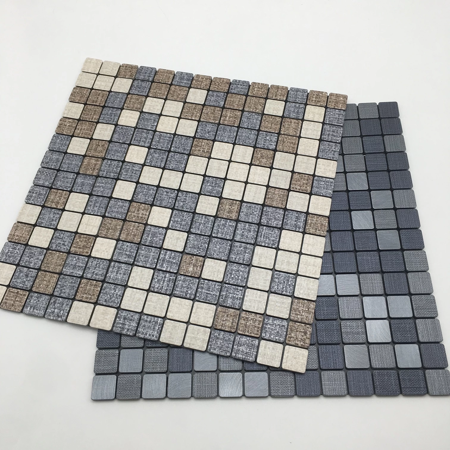Wholesales factory customized square PVC aluminum easy to cut self adhesive removable peel and stick mosaic tile for wall