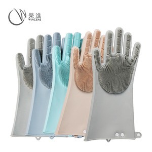 Wingenes Reusable Heat Resistant silicone dish washing gloves