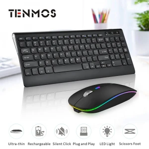 Wireless Keyboard and Mouse 2.4G USB Receive Mute Silent Office Home Ultra-slim Lightweight Style Keyboards and Mouse