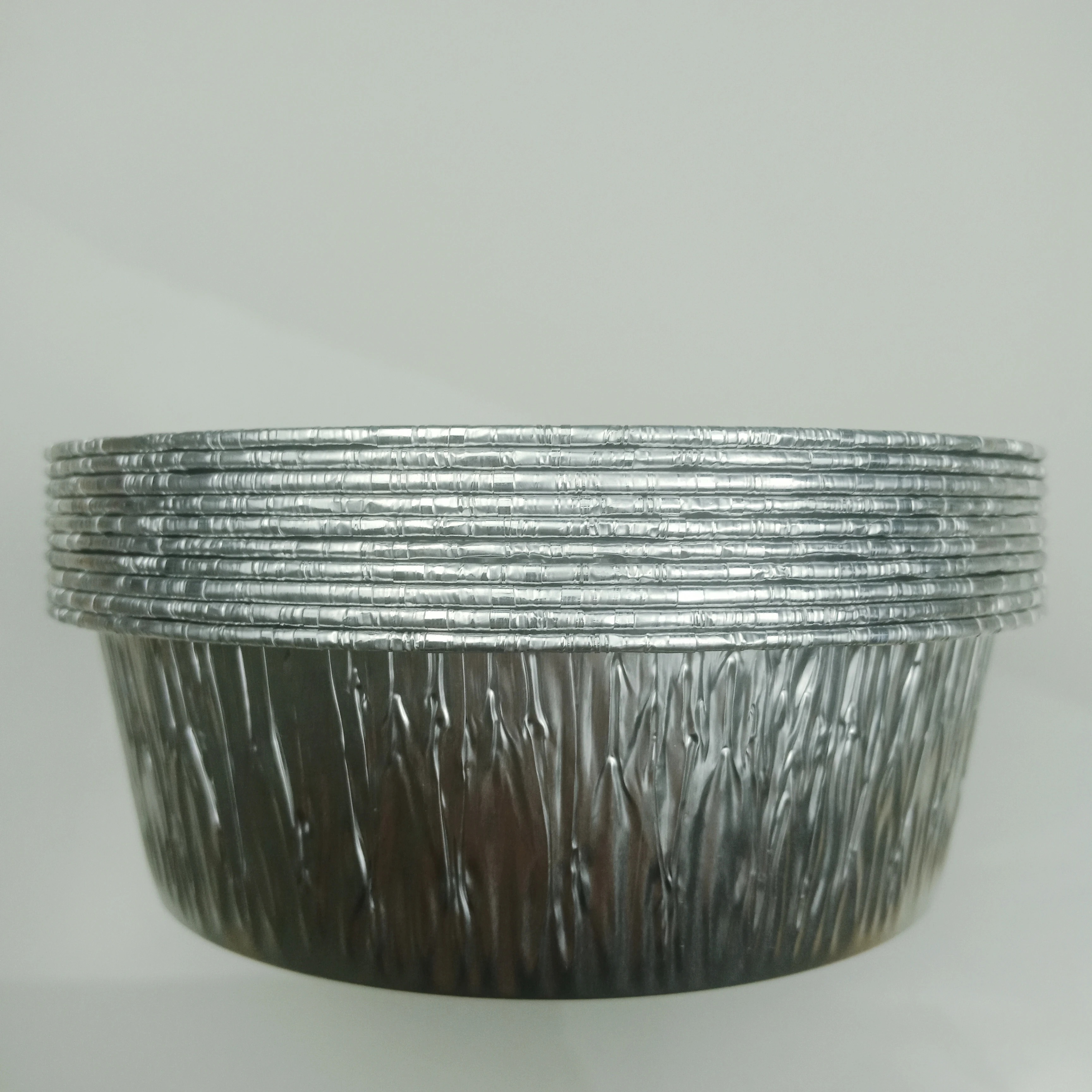 With embossing logo Recyclable eco-friendly 6" round 150* 44mm 600ml disposable aluminum foil pie pan with plastic clear lid