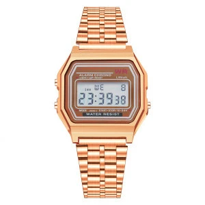 Women Stainless Steel LED Digital Watches Luxury Rose Gold Sport Wristwatches Gift Clock Relogio Feminino